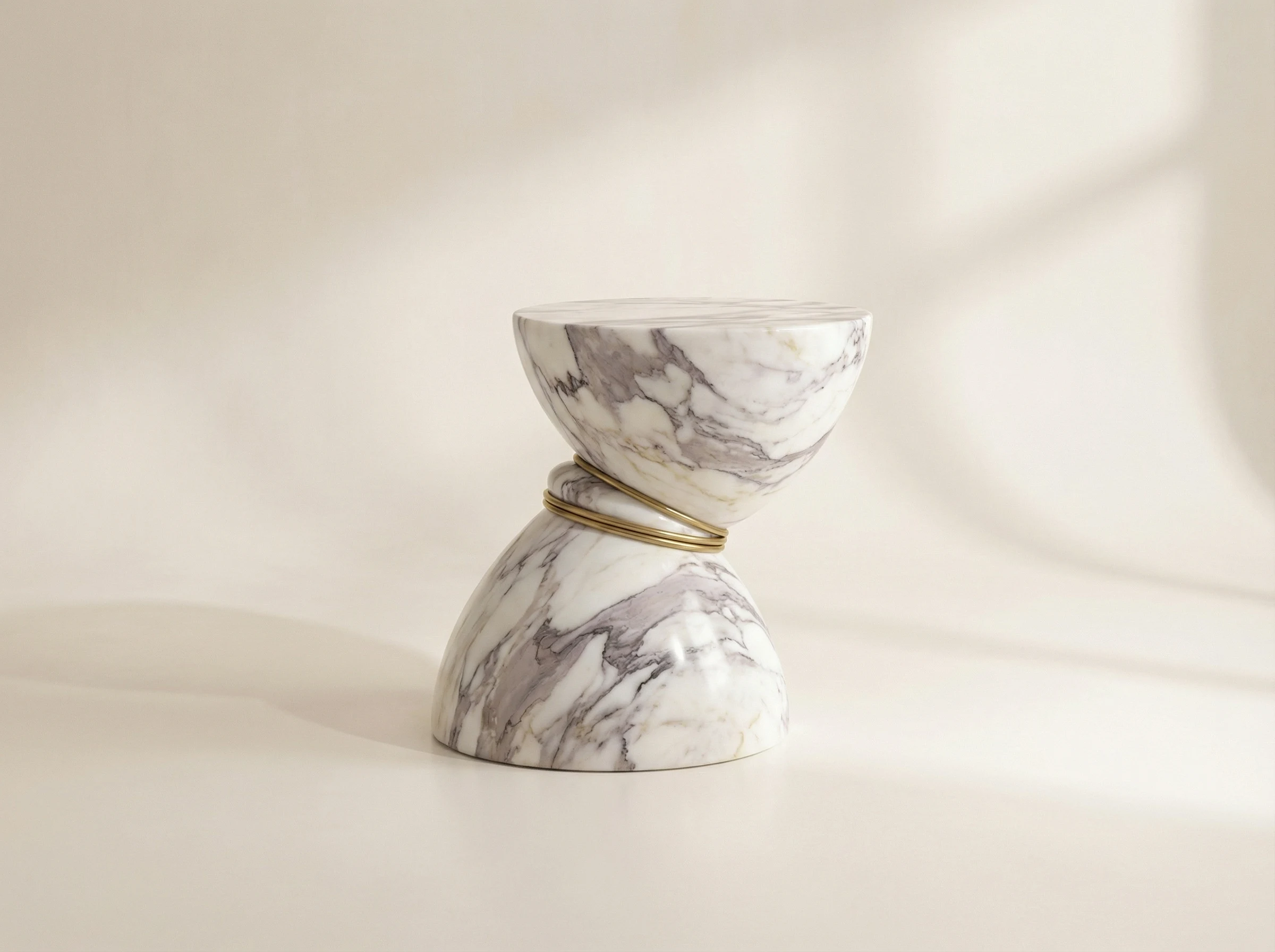 Gesto coffee table in Calacatta — warm white with gold veining